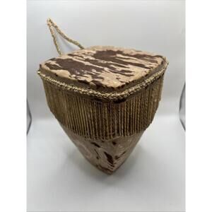 Cowhide drum With Jute Fringe